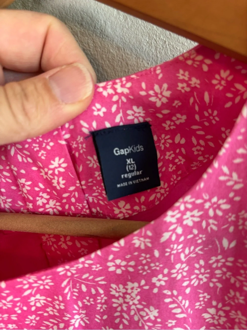Bundle 2/$30! GAP Pink Floral Cap-Sleeve Fit-and-Flare Dress XL 12-14 Cotton